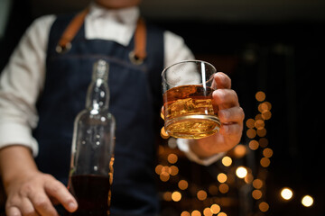 Businessmen in suits drinking  Celebrate whiskey
