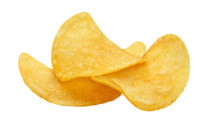 Delicious potato chips cut out