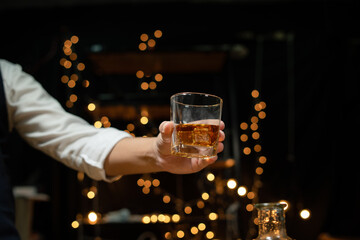 Businessmen in suits drinking  Celebrate whiskey