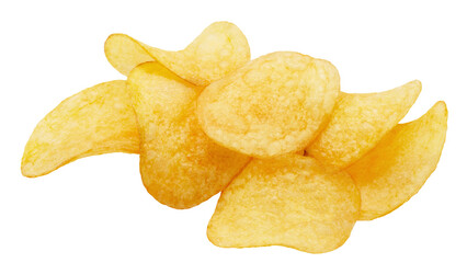 Delicious potato chips cut out