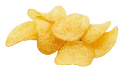 Delicious potato chips cut out