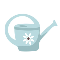 Pink watering can icon cartoon. Waters from a watering can vector illustration isolated