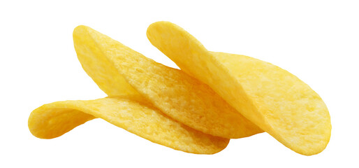 Delicious potato chips cut out