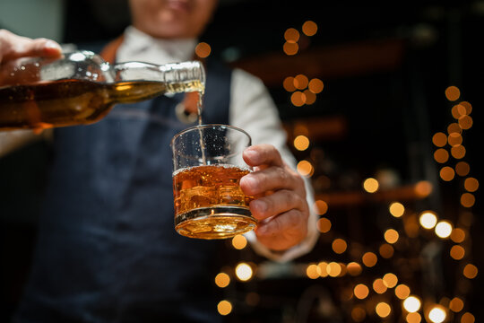 Businessmen In Suits Drinking  Celebrate Whiskey