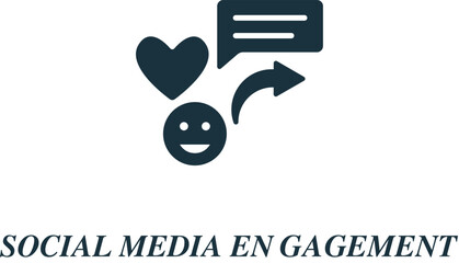 Social media engagement icon. Monochrome simple sign from charity and non-profit collection. Social media engagement icon for logo, templates, web design and infographics.