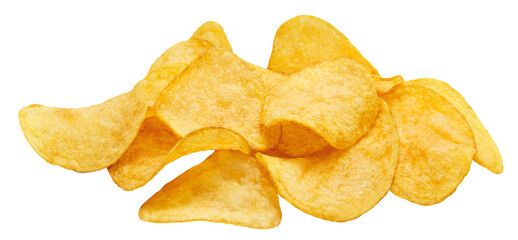 Delicious potato chips cut out