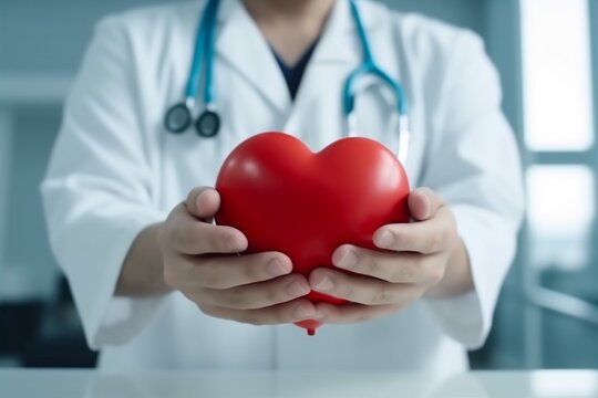 concept person medicine hospital doctor care health cardiology heart hand. Generative AI.