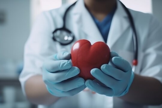 hand cardiology hospital care heart concept medicine person doctor health. Generative AI.