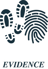 Evidence icon. Monochrome simple sign from critical thinking collection. Evidence icon for logo, templates, web design and infographics.