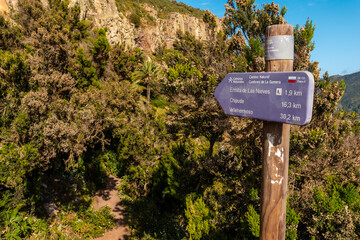 Trailhead at the Degollada de Peraza viewpoint in La Gomera, Canary Islands