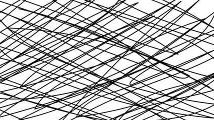 Vector abstract black lines pattern barbed wire on a white background close-up for design