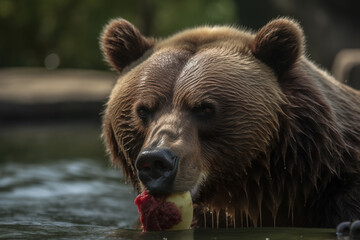 Fototapeta na wymiar brown bear close up portrait