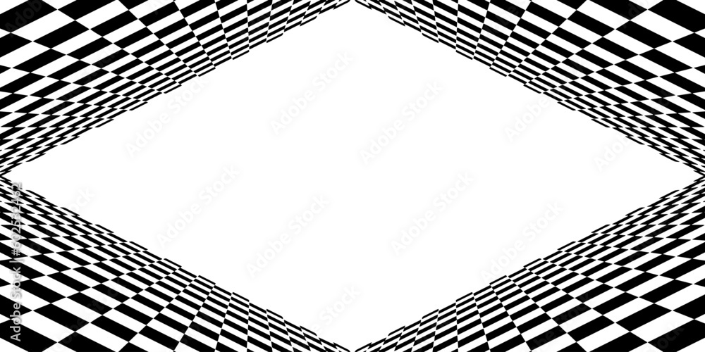 Poster floor in perspective with checkerboard texture. empty chess boards. tunnel grid technology. vector i