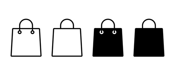 Bag shopping vector icon set. Collection of high quality bag symbol for apps and website
