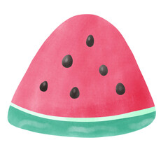 Cute watermelon slice watercolor