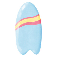 Cute surfboard watercolor illustration
