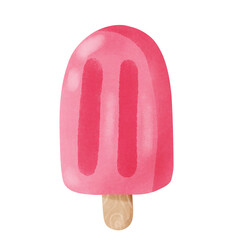 Pink Ice cream bar watercolor