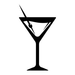 Cocktail Drink Glass icon. Martini Cocktail vector illustration.