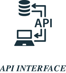 API interface icon. Monochrome simple sign from data analytics collection. API interface icon for logo, templates, web design and infographics.