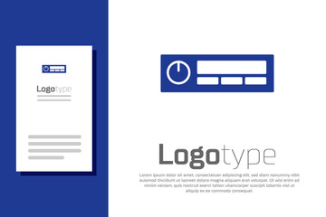 Blue Car Audio icon isolated on white background. Fm radio car audio icon. Logo design template element. Vector