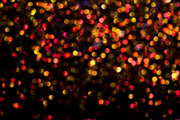 Bokeh lights background. Glitter bokeh lights. Festive background. Abstract background with bokeh defocused lights. Glittering stars of bokeh use for celebrate background.