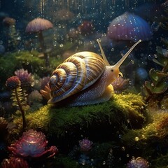 Obraz na płótnie Canvas snail on the reef