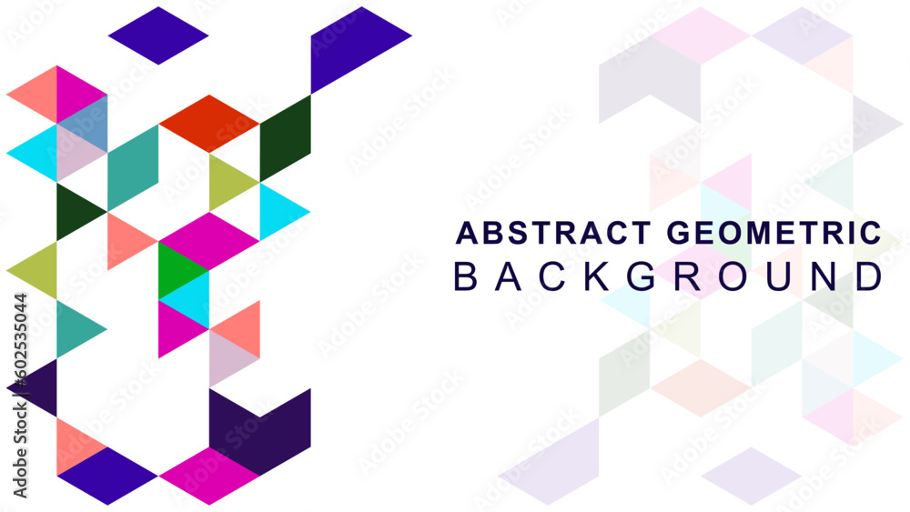 Poster abstract colorful geometric with various shapes on white background