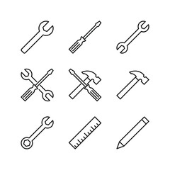 Editable Set Icon of Tools, Vector illustration isolated on white background. using for Presentation, website or mobile app