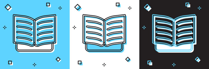Set Open book icon isolated on blue and white, black background. Vector