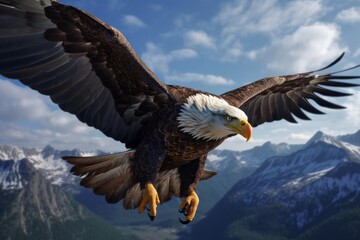 bald eagle in flight. Generative AI