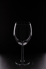 photo of an empty glass on a black background