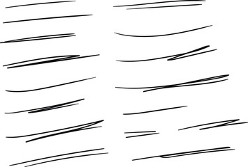 Hand drawn underlines,circles,rings,stroke, black lines