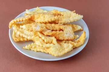Lithuanian traditional cookies zagareliai with sugar oudra
