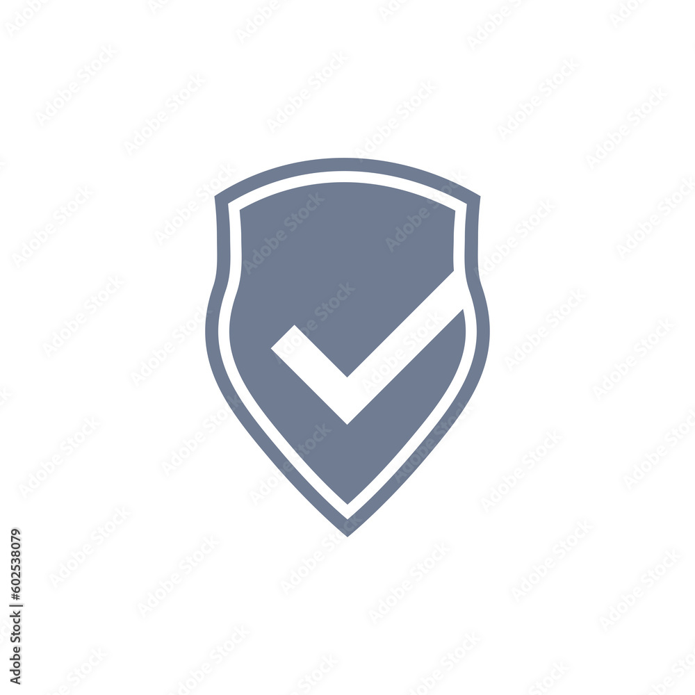 Poster shield with check mark icon isolated on transparent background