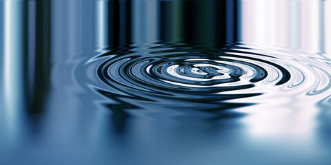 Waves, ripple and design with water drop pattern with mockup for 3d, digital and texture. Environment, reflection and futuristic with liquid in background for abstract, sustainability and art deco