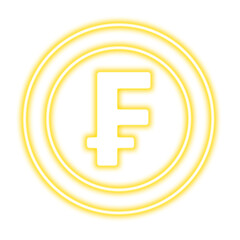 Obraz premium Neon Coin symbols of currencies on a transparent background. Dollar, euro, pound, yuan, ruble. Design element