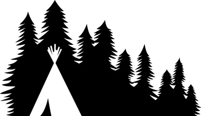Landscape - camping in mountains PNG illustration
