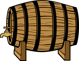 Vintage beer barrel PNG illustration