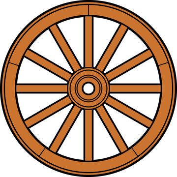 Old wooden wheel PNG illustration