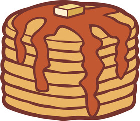 Pancakes with butter and syrup PNG illustration
