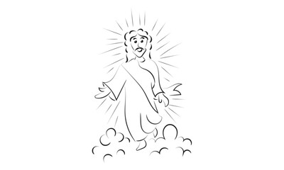 Obraz na płótnie Canvas Happy Ascension Day Design with Jesus Christ In Heaven