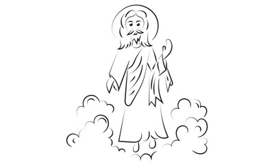 Happy Ascension Day Design with Jesus Christ In Heaven