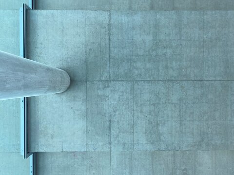 monolithic reinforced concrete ceiling structure wide powerful beam resting on a concrete round column