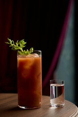 Classic cocktail glass table in night club restaurant