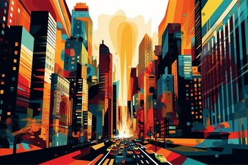 Abstract NYC Illustration. Generative Ai