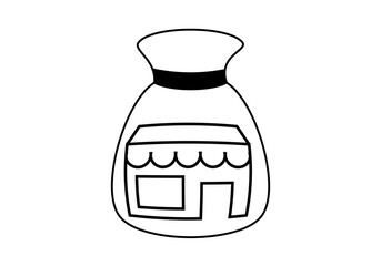 Icono de beneficios producidos por un negocio. Inversión en un negocio. Aportación dineraria para montar un negocio