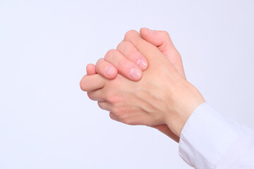 Female hands demonstrates a gesture of a solidarity