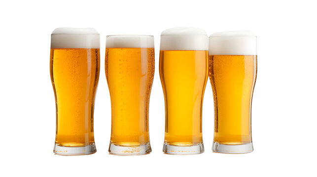 Multiple beers isolated on transparent background png