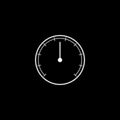 Speedmeter tachometer accelerate barometer benchmark meter icon isolated on black background 