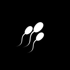 Sperm icon isolated on black background